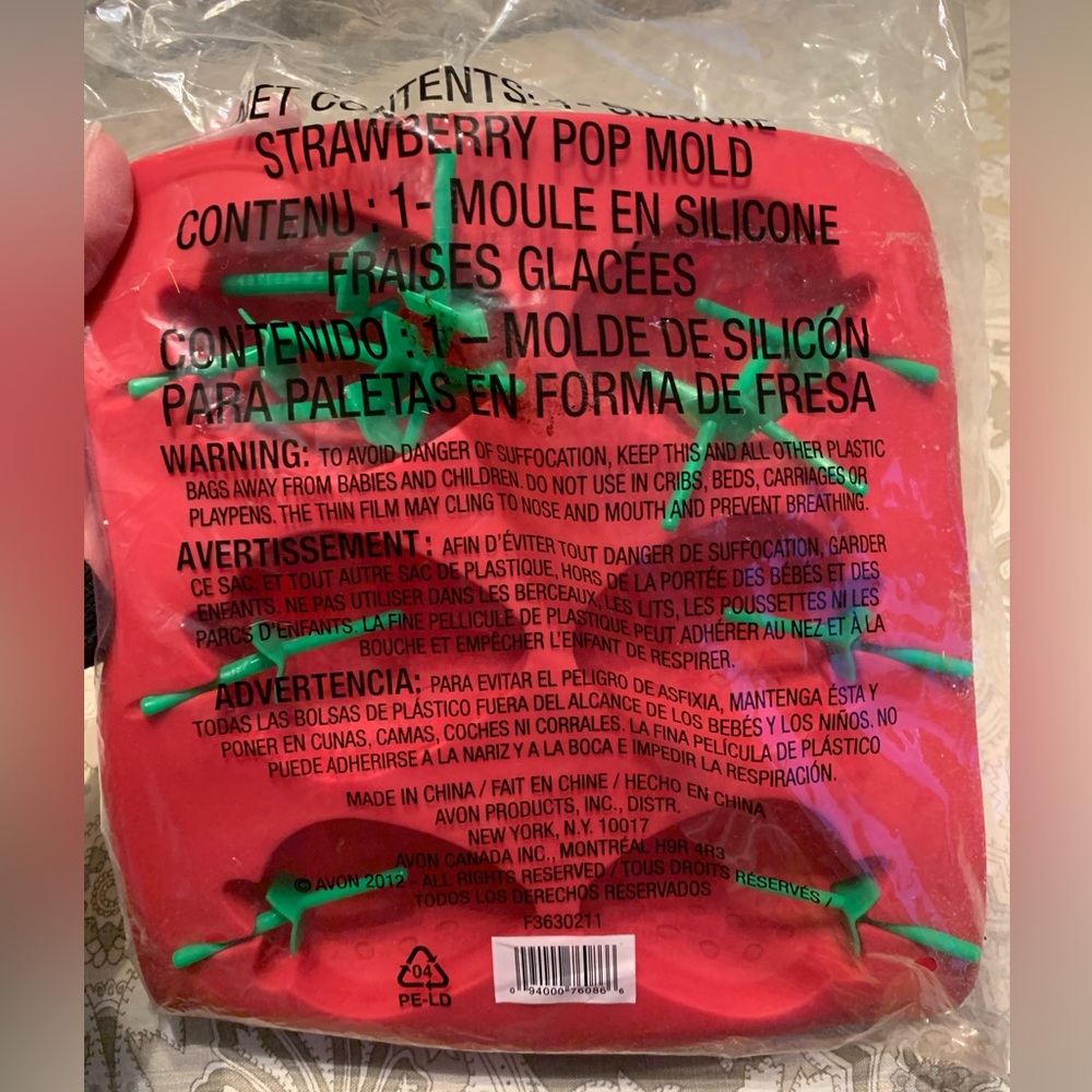 Silicone Strawberry Pop Molds, New Never Used, In Original Packaging, Reusable